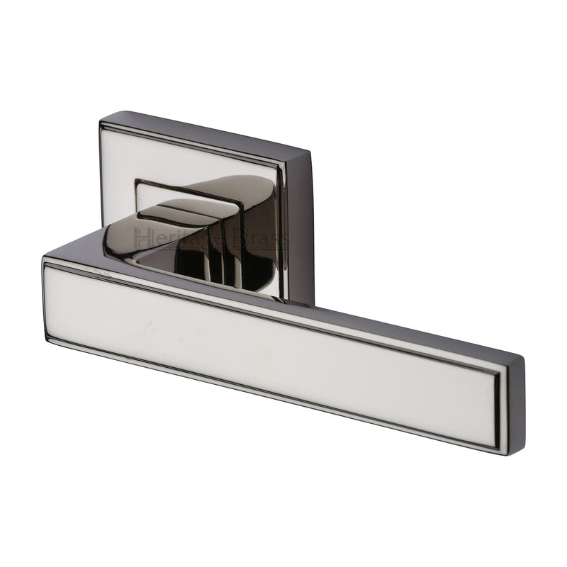 Linear Sq Door Handle on Square Rose