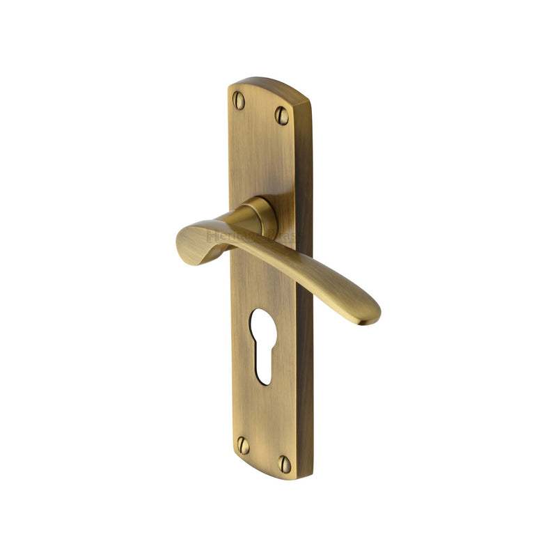 Heritage Brass Diplomat Door Handle on Plate