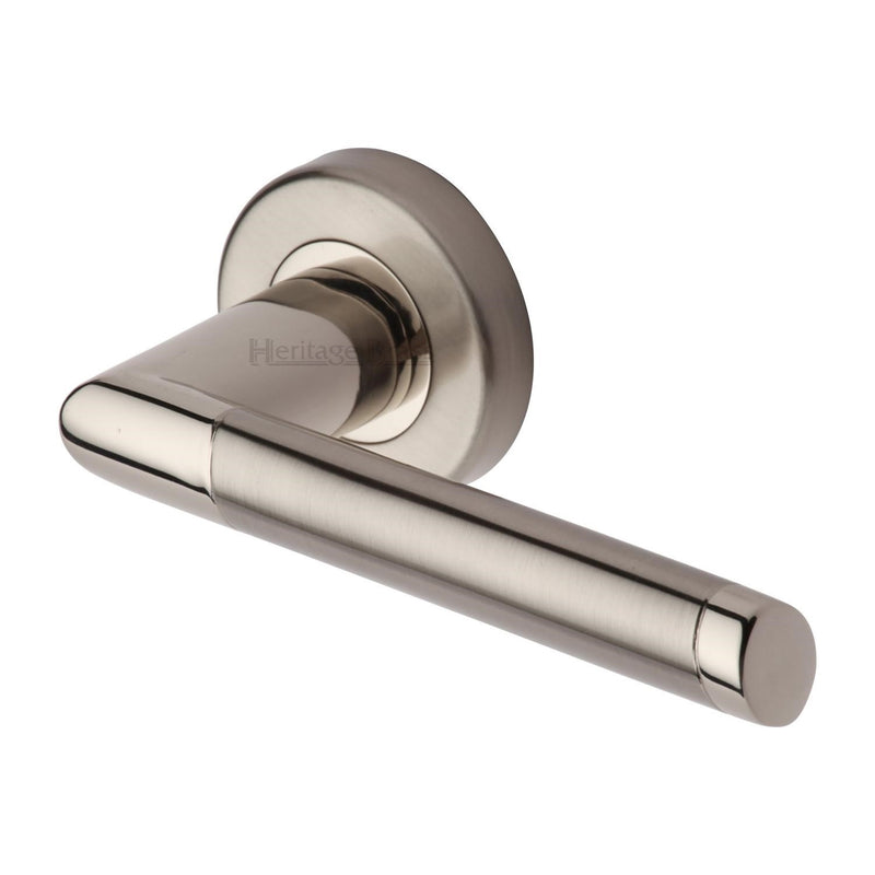 Ellipse Door Handle on Round Rose