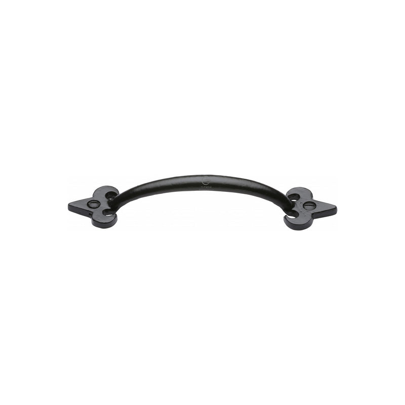 Matt Black Iron Fleur-de-lys Cabinet Pull Handle