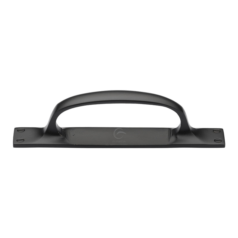 Matt Black Iron Cabinet Pull Handle On Plate