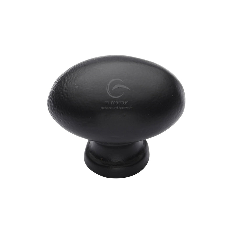 Matt Black Iron Oval Cabinet Knob