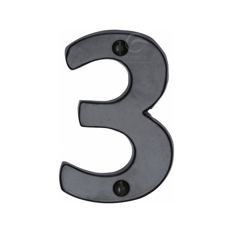 Black Iron Numeral 3