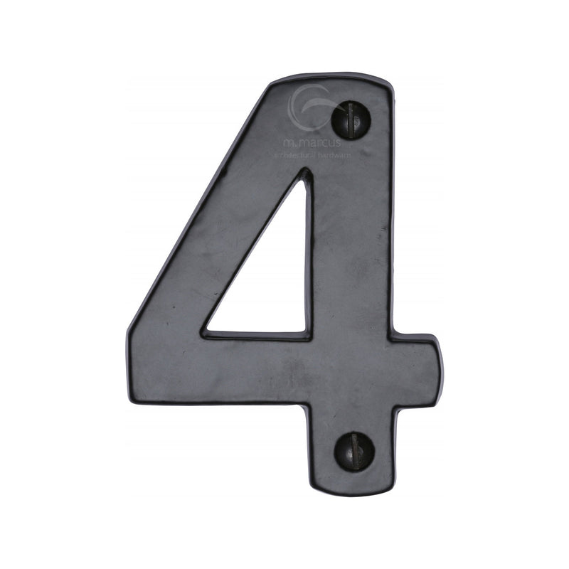 Black Iron Numeral 4