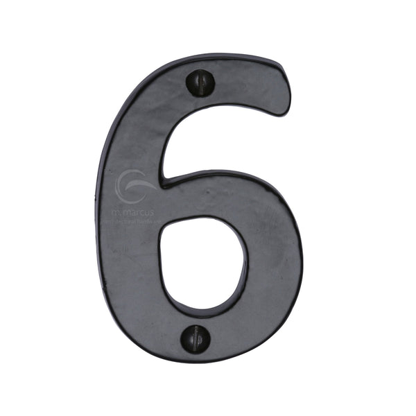 Black Iron Numeral 6