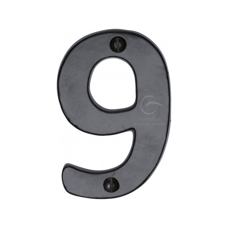 Black Iron Numeral 9