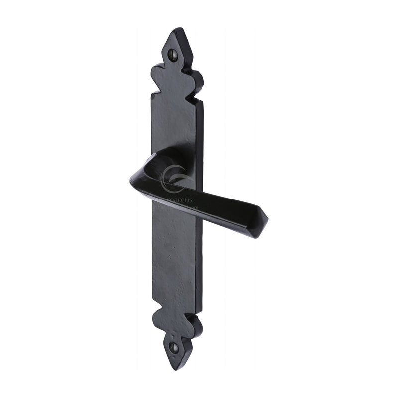 Black Iron Ironbridge Door Handle on Plate