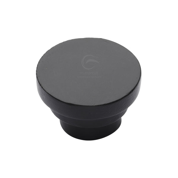 Matt Black Iron Round Stepped Cabinet Knob