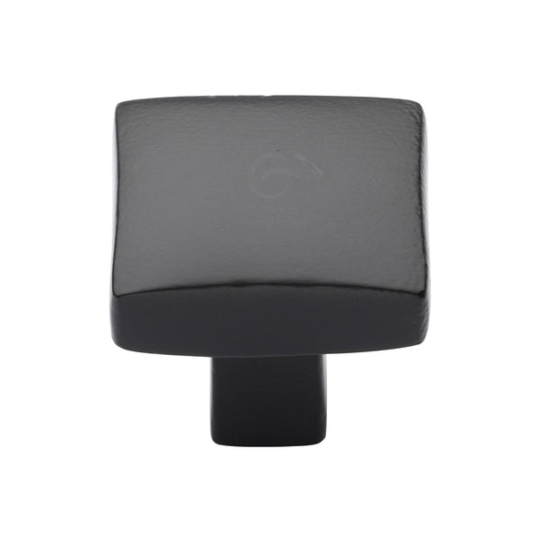 Matt Black Iron Square Convex  Cabinet Knob