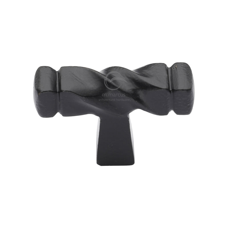 Matt Black Iron Twist Cabinet Knob