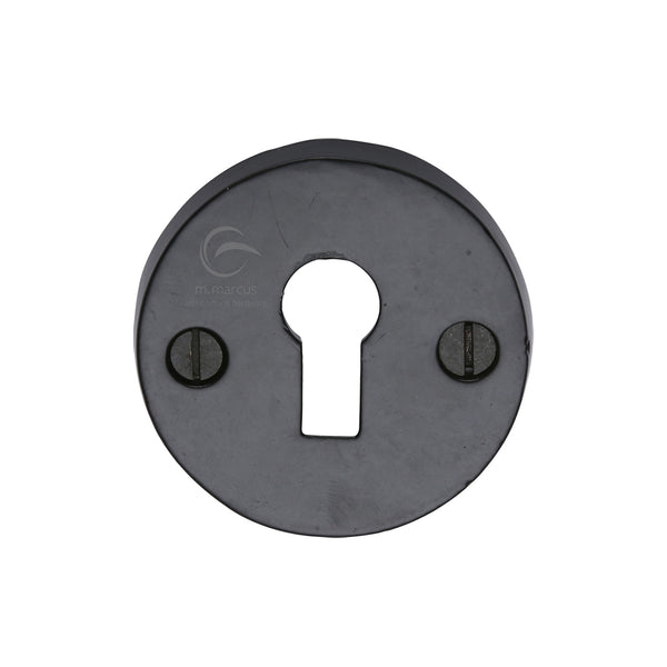 Standard Key Escutcheon Round Black Iron