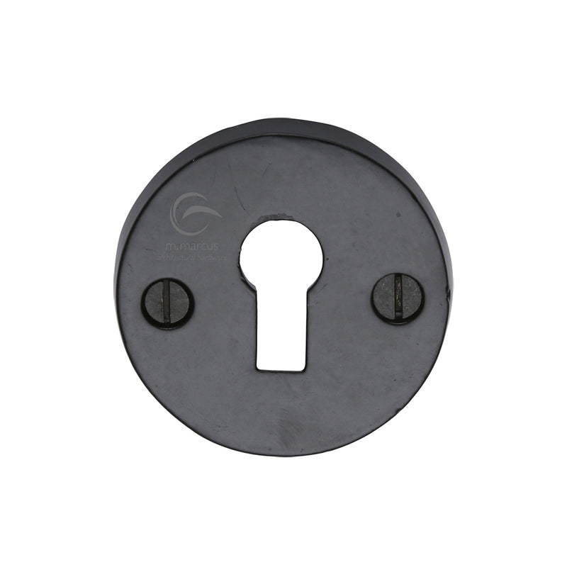 Standard Key Escutcheon Round Black Iron