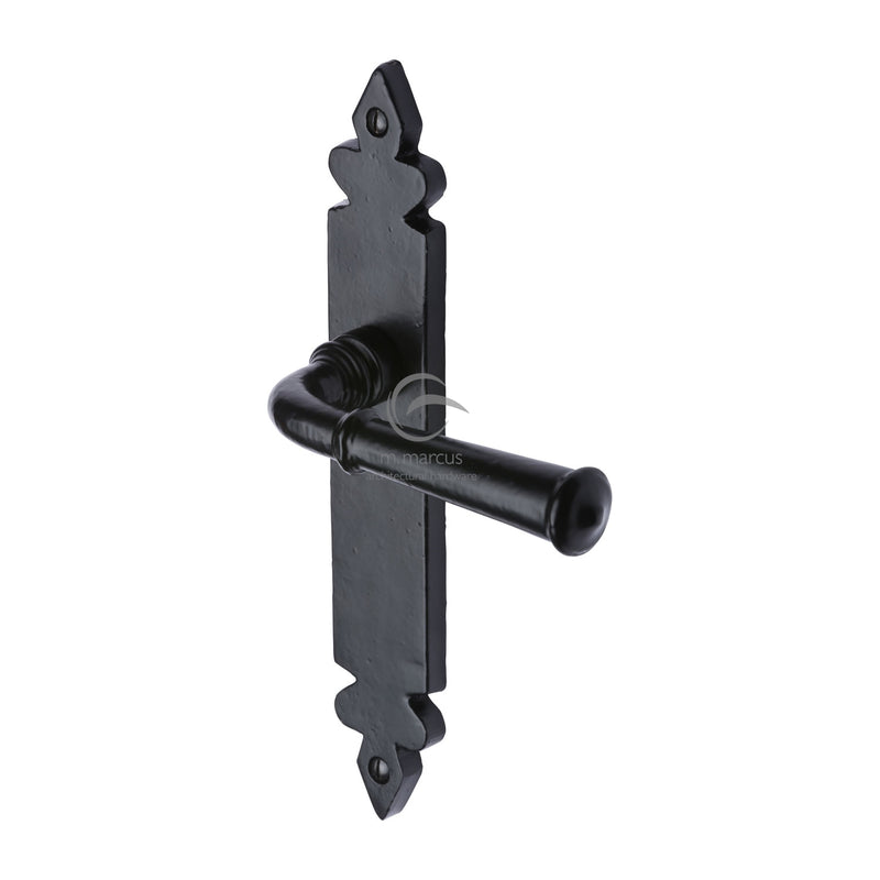 Black Iron Ludlow Door Handle on Plate