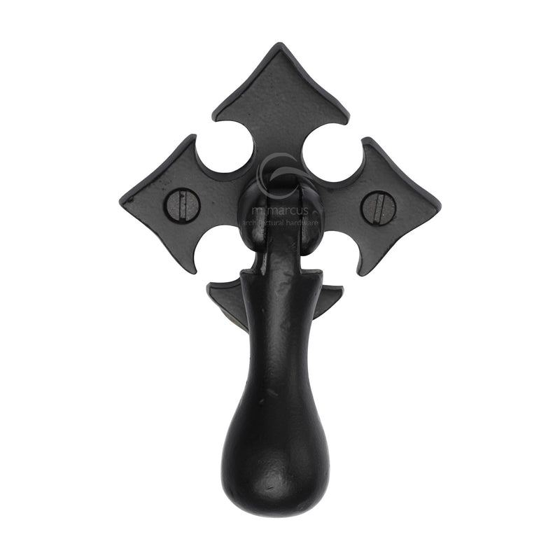 Matt Black Iron Fleur-De-Lys Cabinet Drop Pull