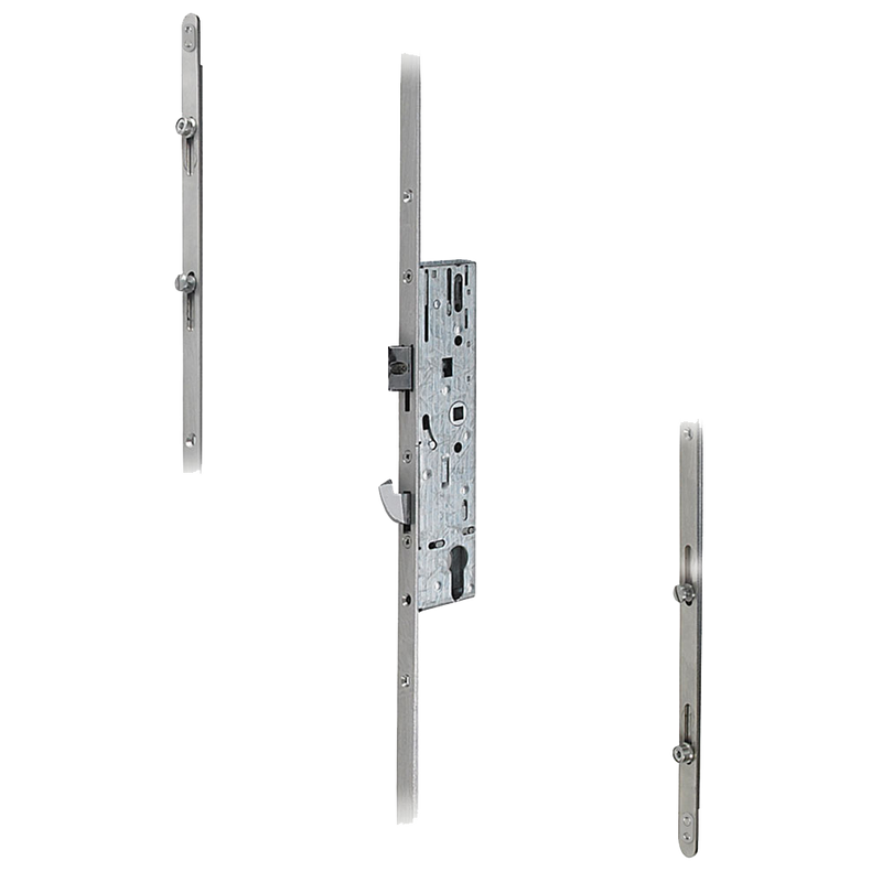 DOORMASTER Universal Lever Operated Latch & Hook - 2 Adjustable Rollers 2 Mushroom (UPVC Door)