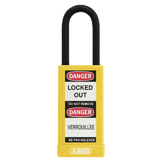 ABUS 74HB Series Long Shackle Lock Out Tag Out Coloured Aluminium Padlock