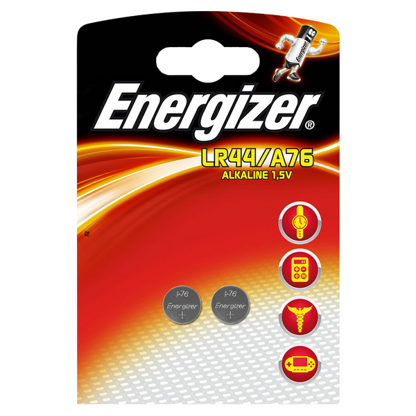 ENERGIZER 150MAH LR44 A76 Lithium Coin Battery Cell Twin Pack