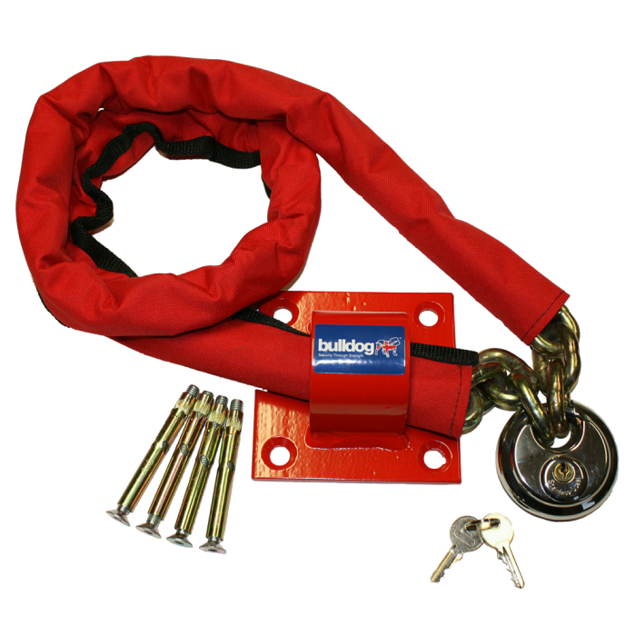 BULLDOG MC30 Chain, Padlock & Wall/Floor Anchor Kit