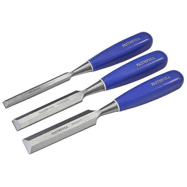 FAITHFULL Bevel Edge Chisel Set - 3 Piece Set