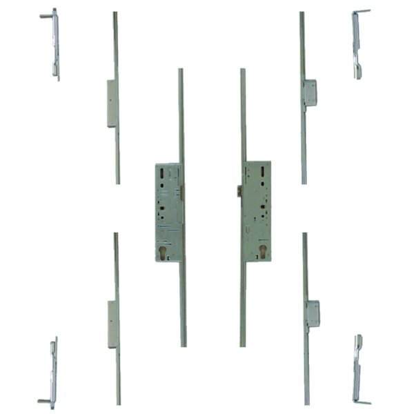 FULLEX Crimebeater Direct Fit Double Door Set 45/92 Latch & Deadbolt 2 Hook - Split Spindle