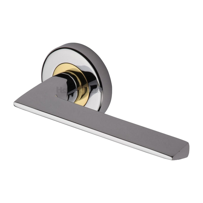 Pyramid Door Handle on Round Rose