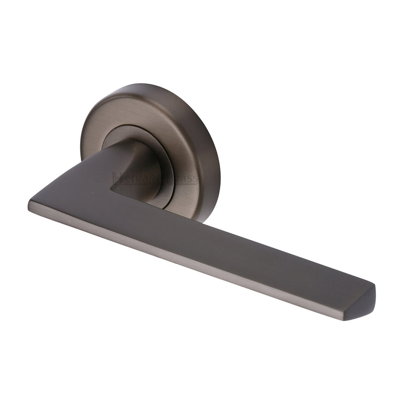 Pyramid Door Handle on Round Rose