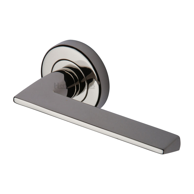 Pyramid Door Handle on Round Rose