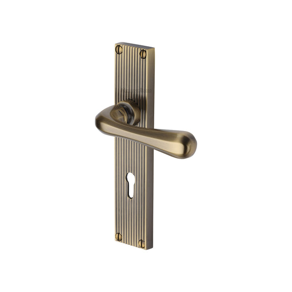 Charlbury Reeded Door Handle on Plate