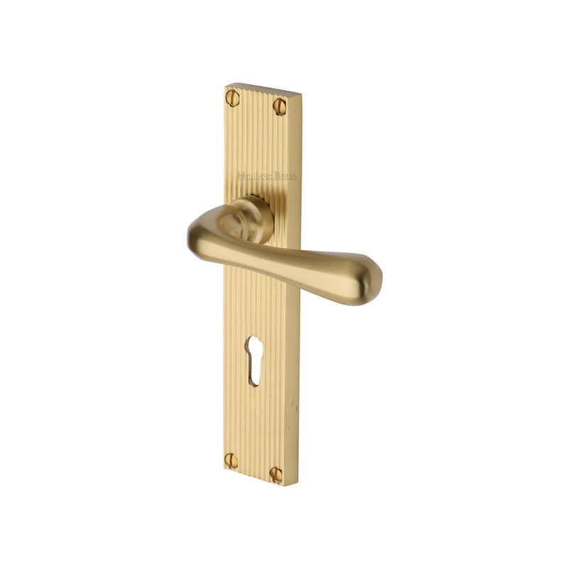 Charlbury Reeded Door Handle on Plate