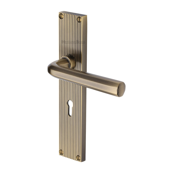 Octave Reeded Door Handle on Plate