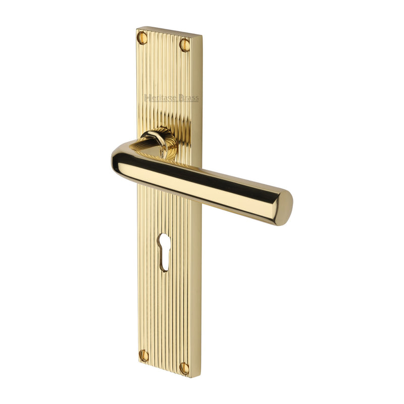 Octave Reeded Door Handle on Plate