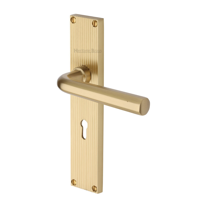 Octave Reeded Door Handle on Plate