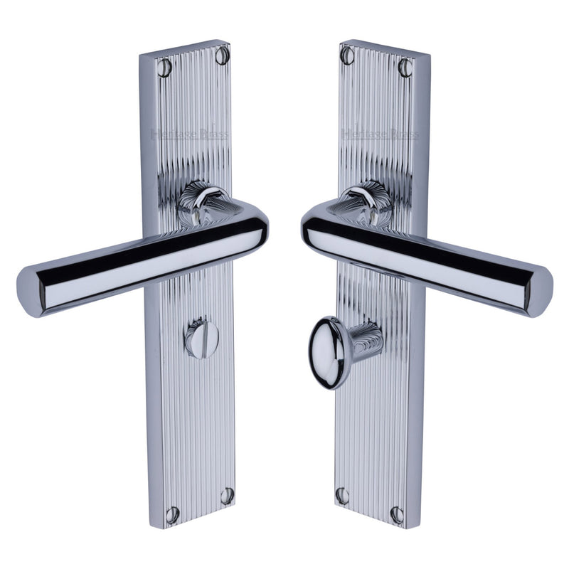 Octave Reeded Door Handle on Plate