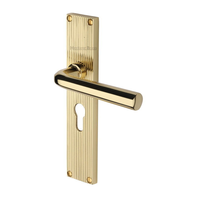 Octave Reeded Door Handle on Plate