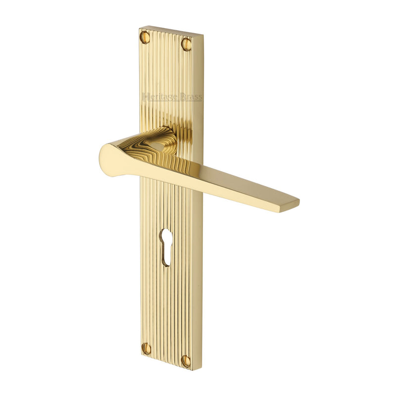 Gio Reeded Door Handle on Plate