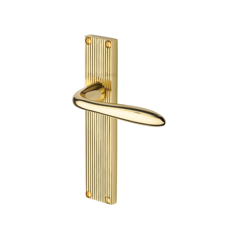 Sutton Reeded Door Handle on Plate