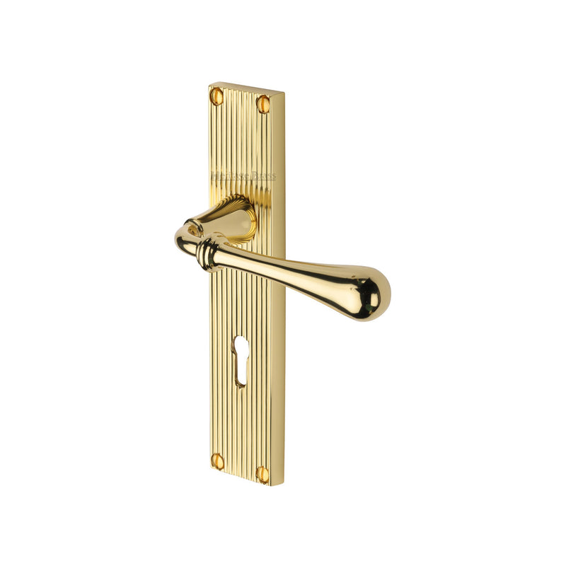 Roma Reeded Door Handle on Plate