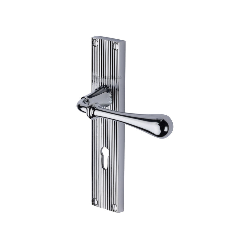 Roma Reeded Door Handle on Plate