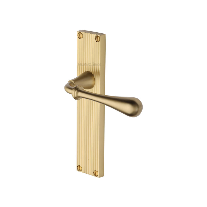 Roma Reeded Door Handle on Plate