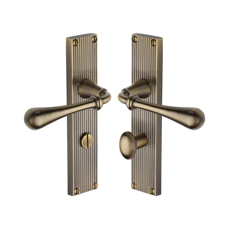 Roma Reeded Door Handle on Plate