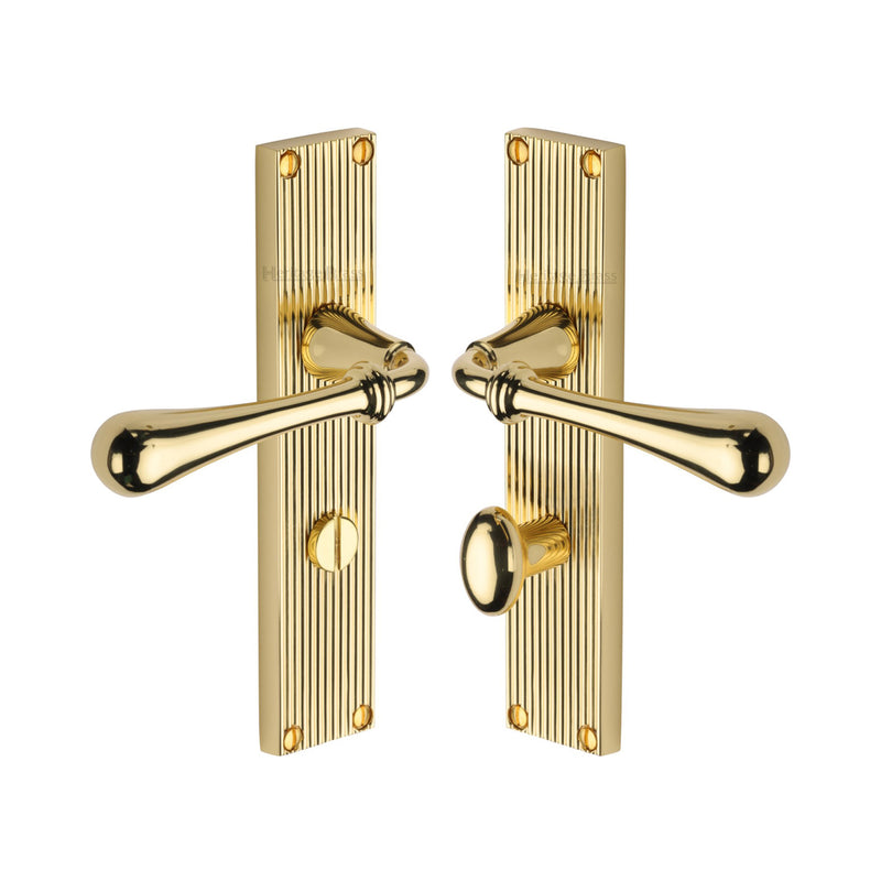 Roma Reeded Door Handle on Plate