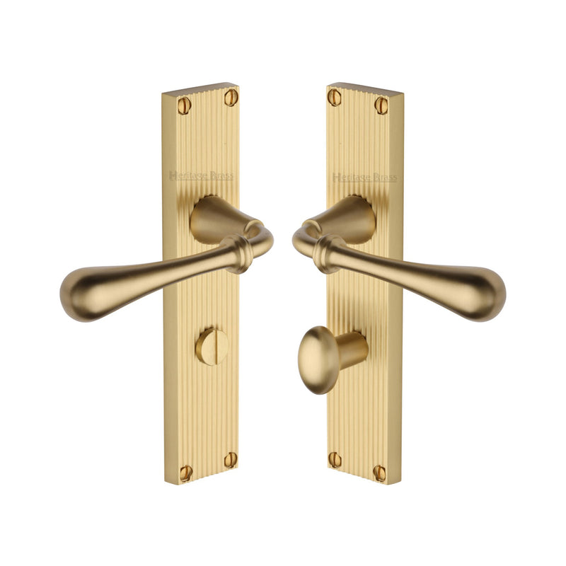 Roma Reeded Door Handle on Plate