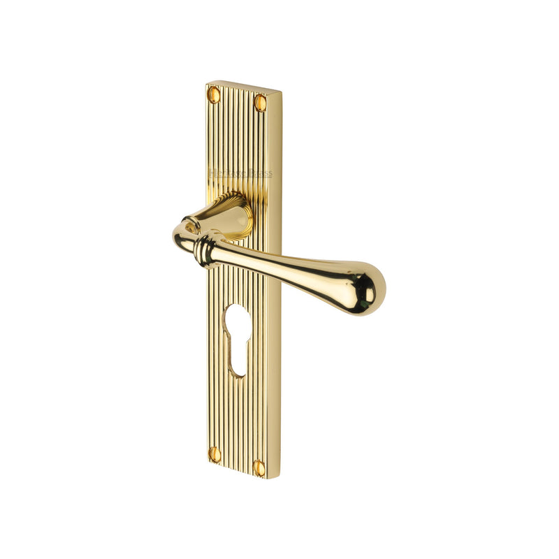 Roma Reeded Door Handle on Plate