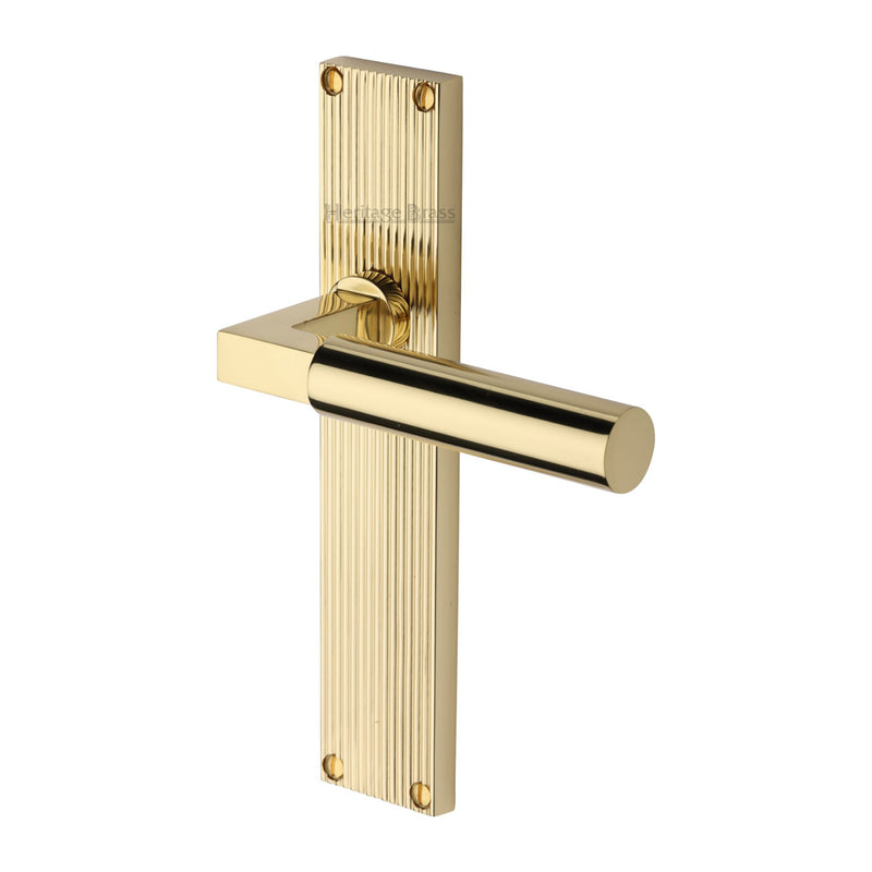 Bauhaus Reeded Door Handle on Plate