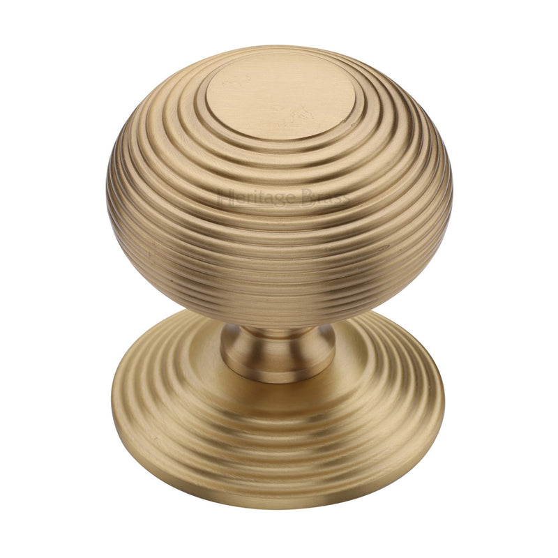 Heritage Brass Reeded Centre Door Knob