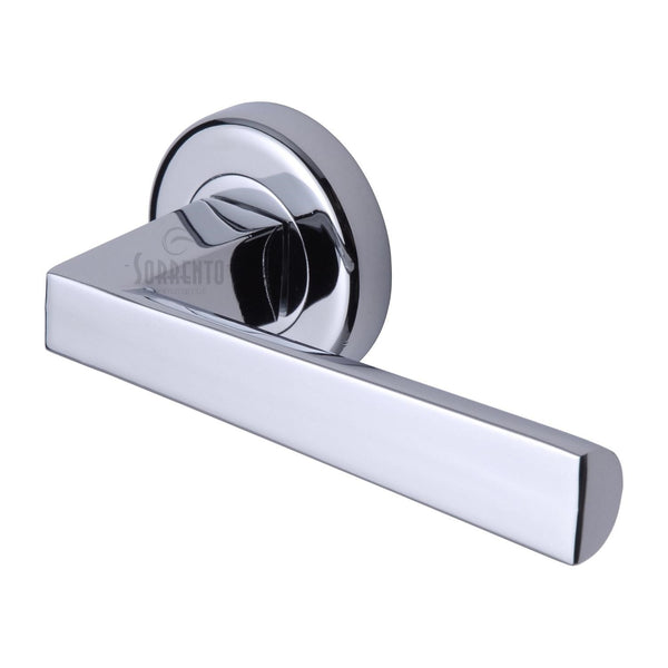 Siloh Door Handle on Round Rose