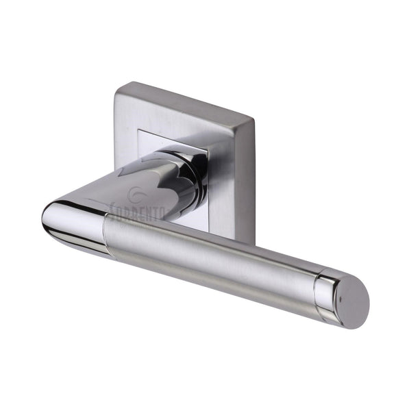 Mercury Sq Door Handle on Square Rose