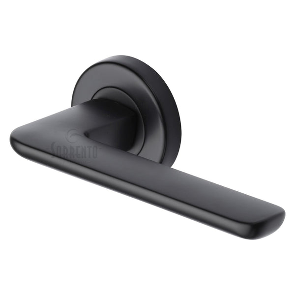 Trino Door Handle on Round Rose