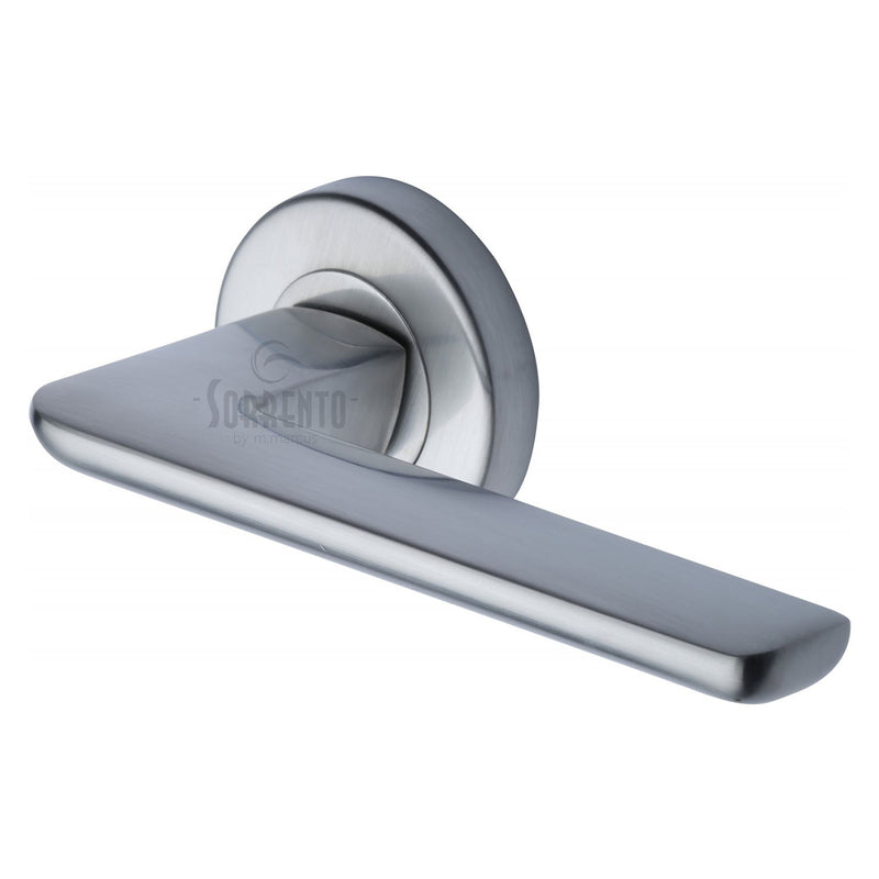 Sorrento Trino Door Handle on Round Rose