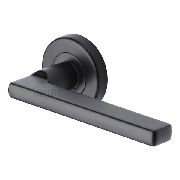 Sorrento Vector Door Handle on Round Rose